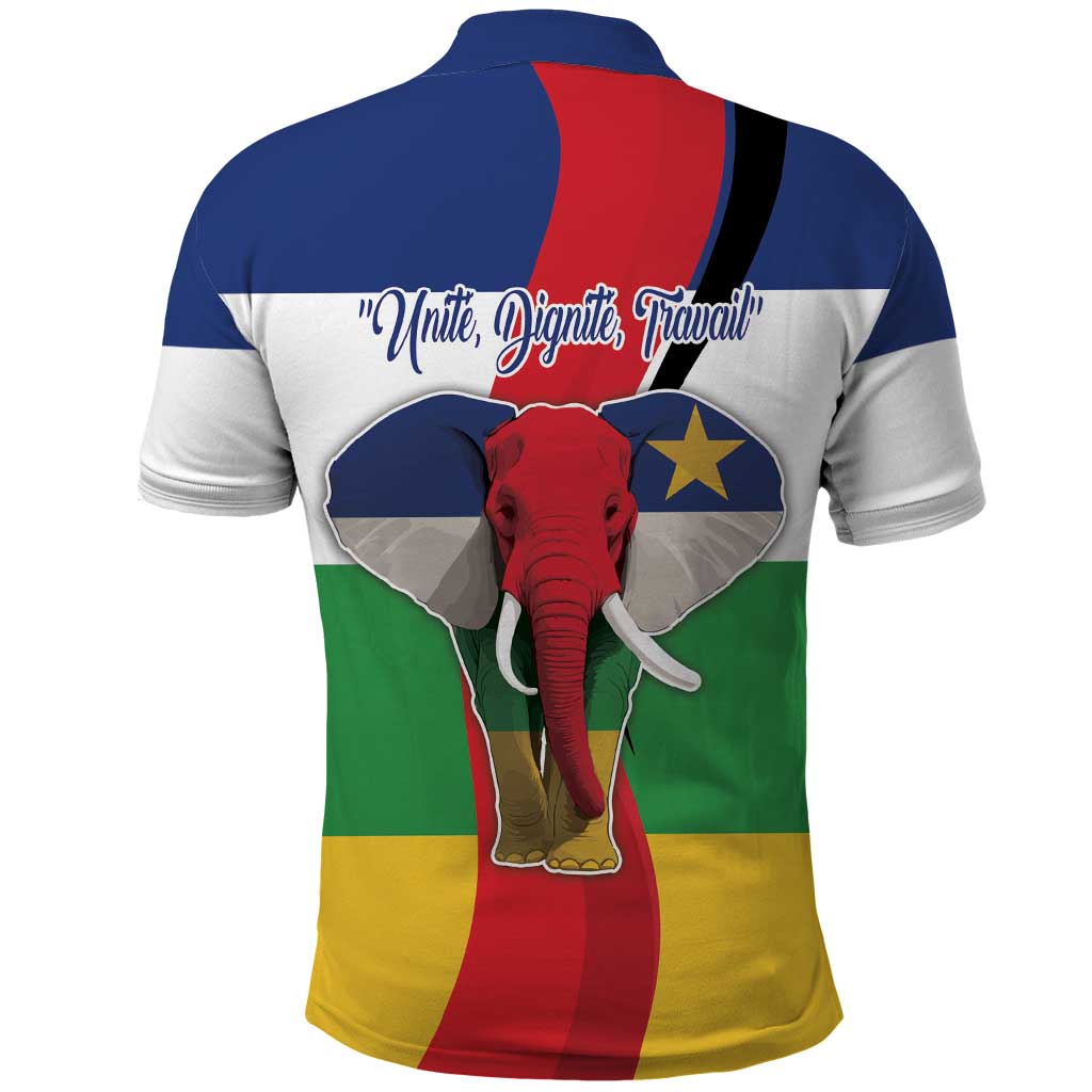 Central African Republic Republic Day 1958 Polo Shirt Unite, Dignite, Travail - Flag Style LT18