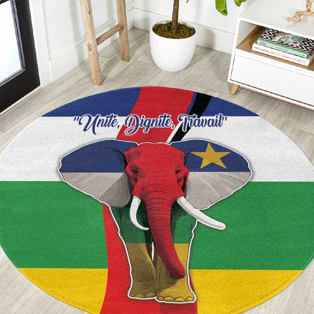 Central African Republic Republic Day 1958 Round Carpet Zo Kwe Zo - Flag Style LT18