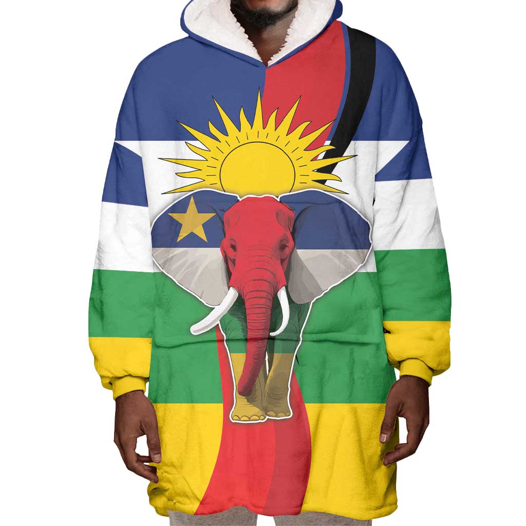 Central African Republic Republic Day 1958 Wearable Blanket Hoodie Zo Kwe Zo - Flag Style LT18