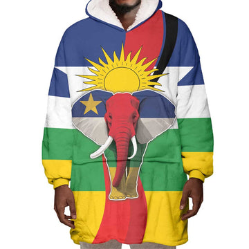 Central African Republic Republic Day 1958 Wearable Blanket Hoodie Zo Kwe Zo - Flag Style LT18