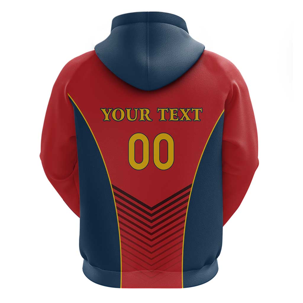 Custom Spain Rugby Hoodie Los Leones Lion Mascot LT18