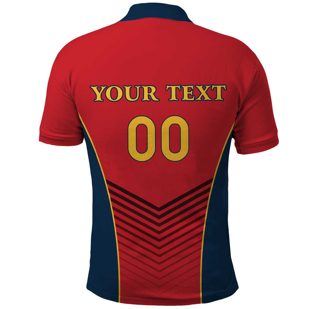 Custom Spain Rugby Polo Shirt Los Leones Lion Mascot LT18