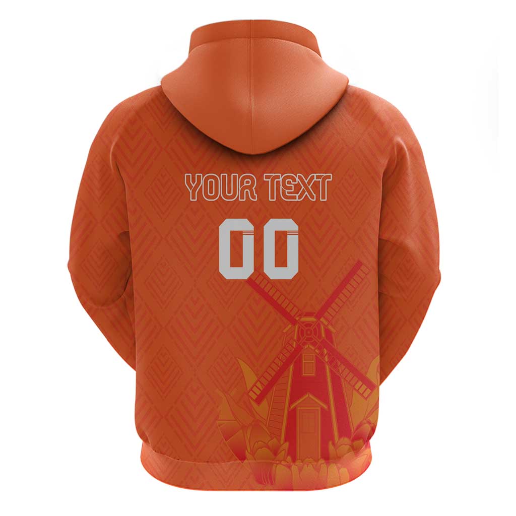 Custom Netherlands Rugby Hoodie Windmill and Tulips With Jersey Pattern LT18