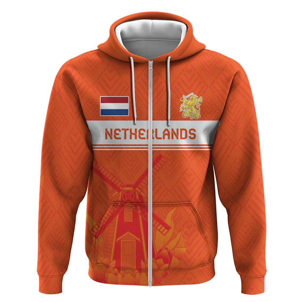 Custom Netherlands Rugby Hoodie Windmill and Tulips With Jersey Pattern LT18