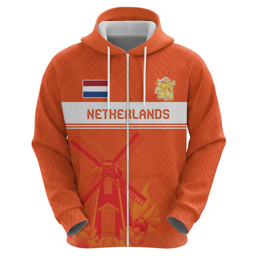 Custom Netherlands Rugby Hoodie Windmill and Tulips With Jersey Pattern LT18