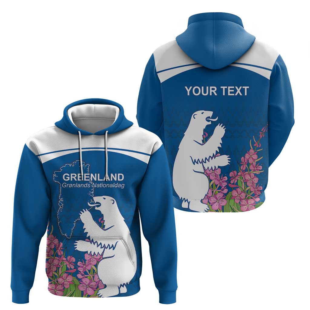 Personalized Greenland National Day Hoodie Polar Bear With Dwarf Fireweed LT18