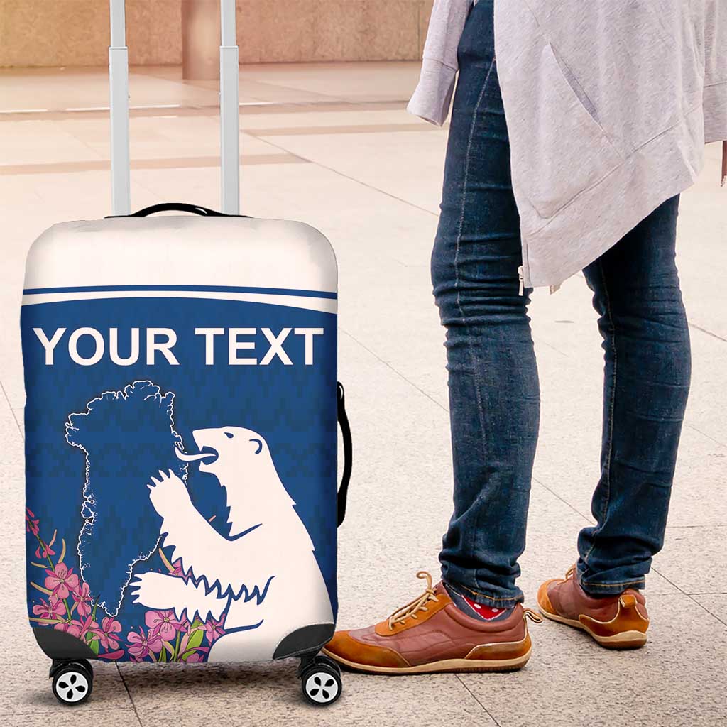 Personalized Greenland National Day Luggage Cover Polar Bear With Dwarf Fireweed LT18