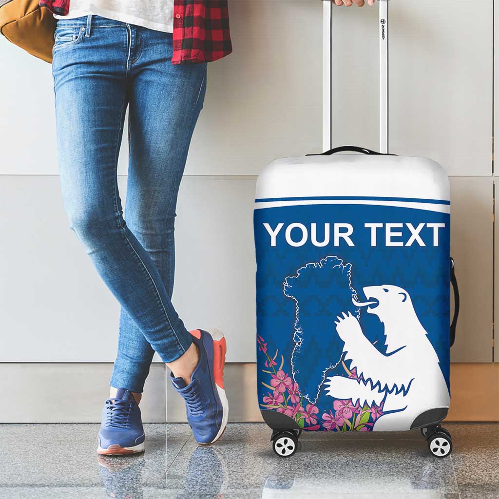 Personalized Greenland National Day Luggage Cover Polar Bear With Dwarf Fireweed LT18