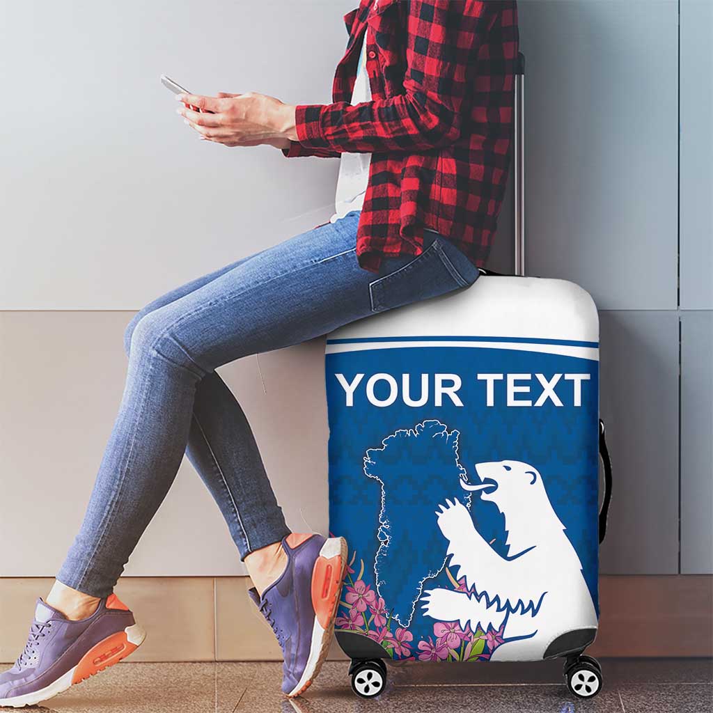 Personalized Greenland National Day Luggage Cover Polar Bear With Dwarf Fireweed LT18