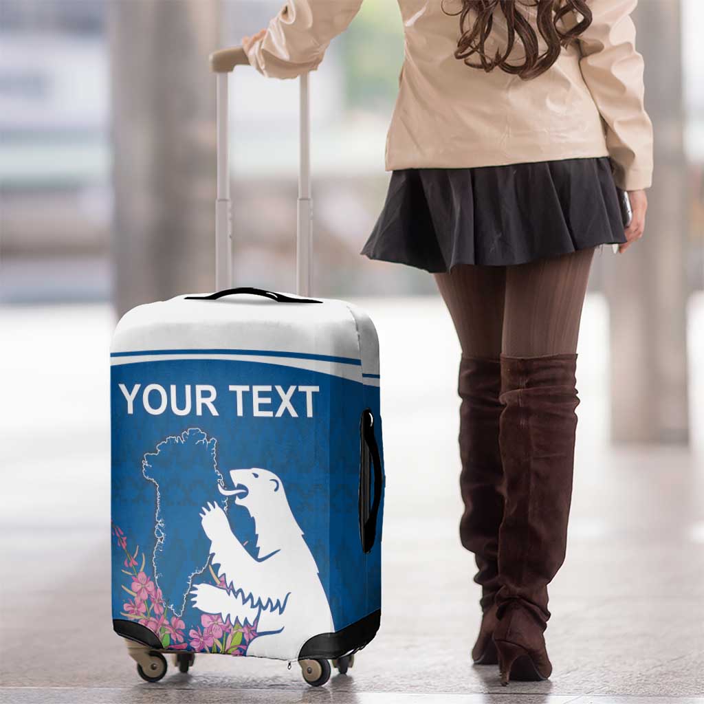 Personalized Greenland National Day Luggage Cover Polar Bear With Dwarf Fireweed LT18