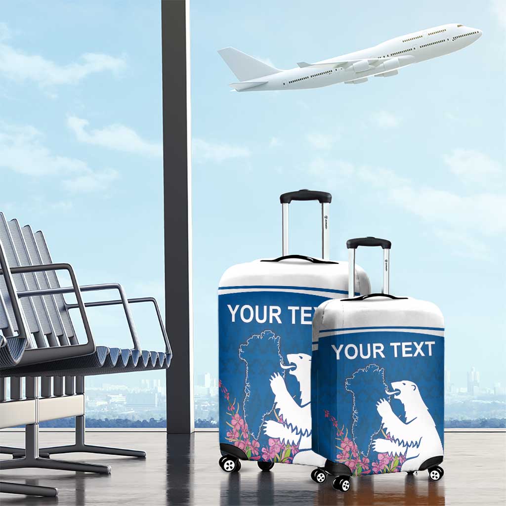 Personalized Greenland National Day Luggage Cover Polar Bear With Dwarf Fireweed LT18