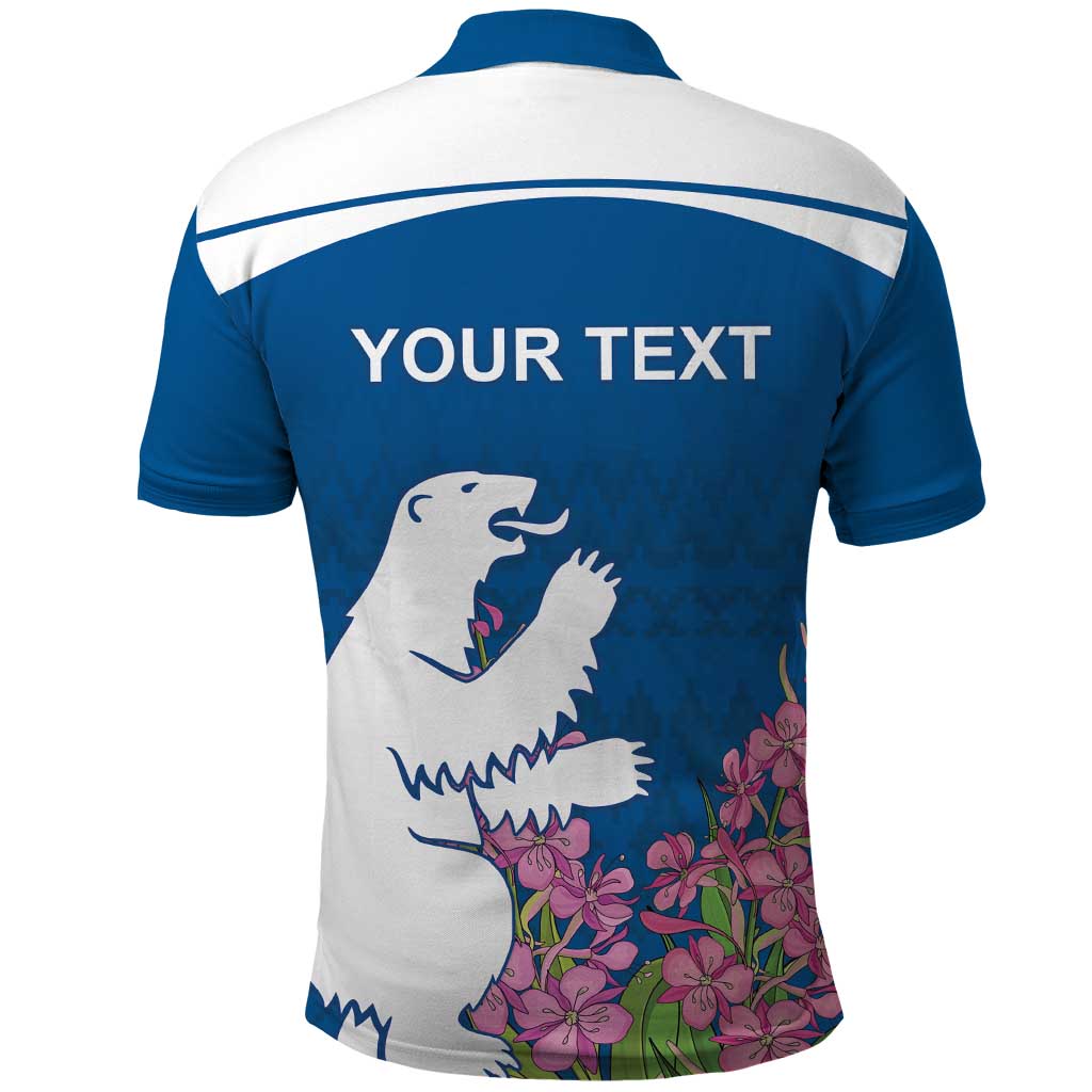 Personalized Greenland National Day Polo Shirt Polar Bear With Dwarf Fireweed LT18