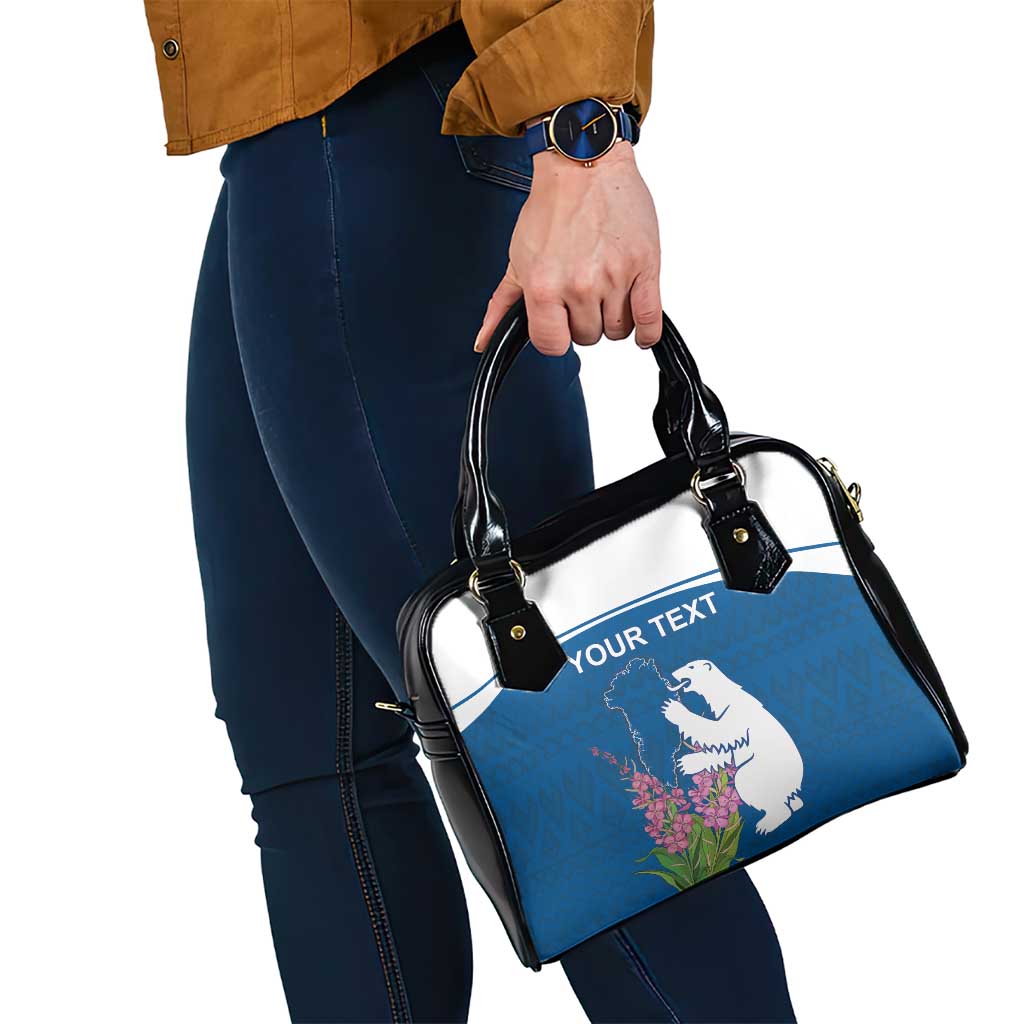 Personalized Greenland National Day Shoulder Handbag Polar Bear With Dwarf Fireweed LT18