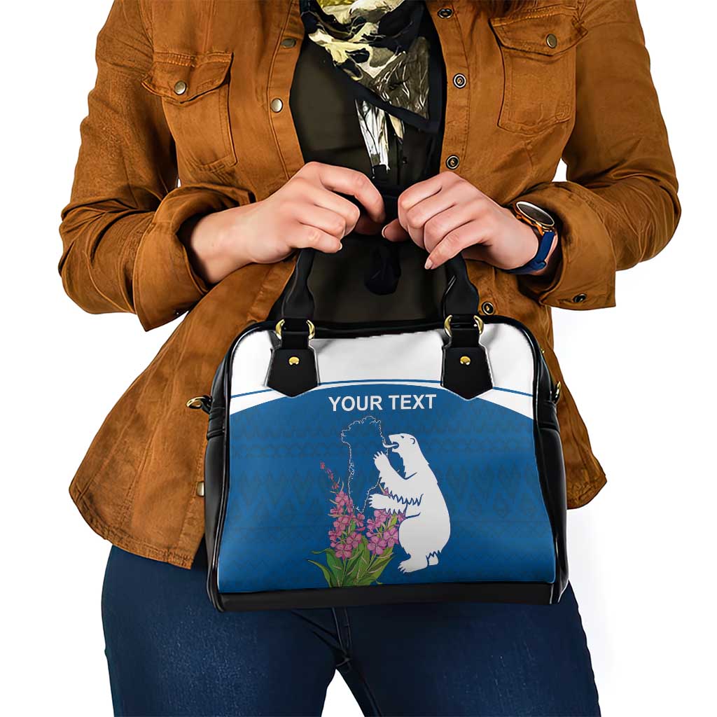 Personalized Greenland National Day Shoulder Handbag Polar Bear With Dwarf Fireweed LT18