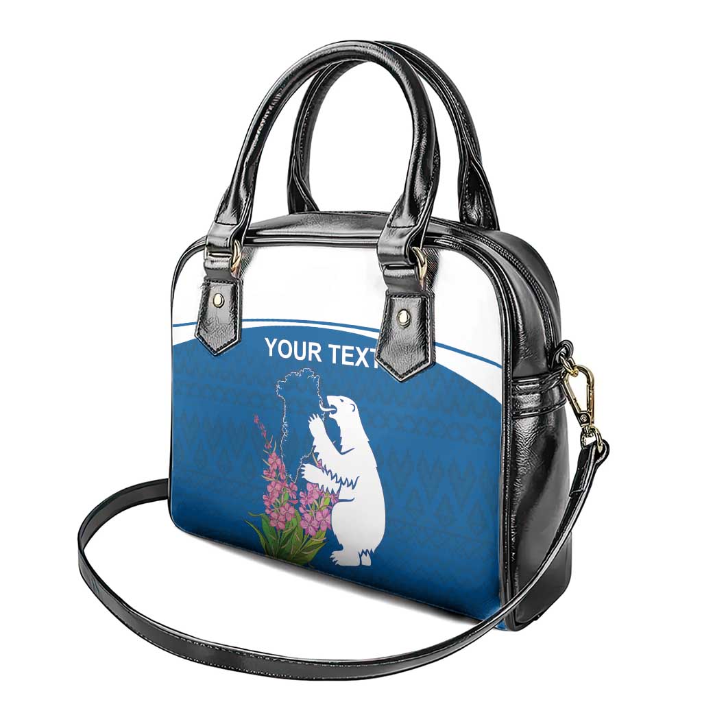 Personalized Greenland National Day Shoulder Handbag Polar Bear With Dwarf Fireweed LT18