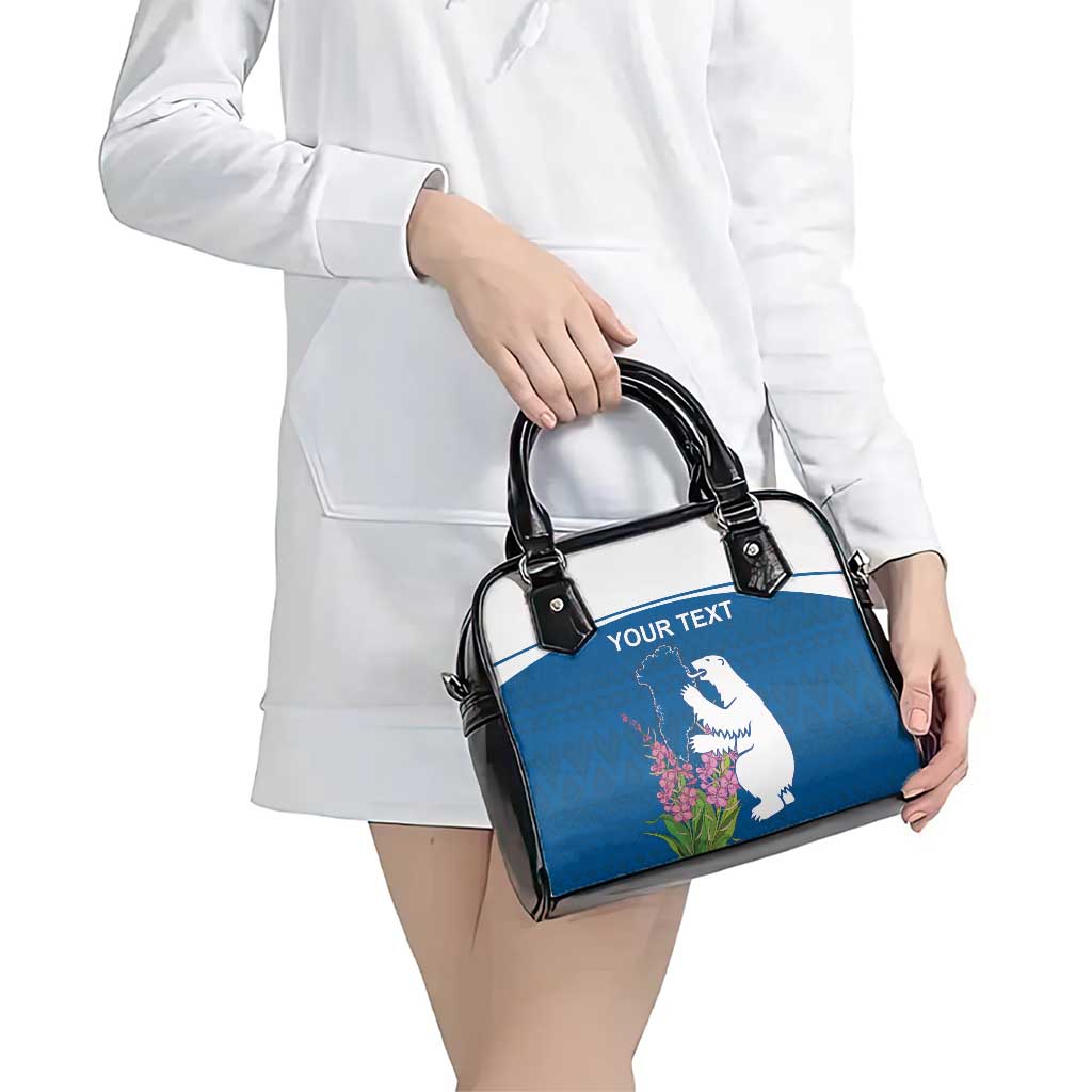 Personalized Greenland National Day Shoulder Handbag Polar Bear With Dwarf Fireweed LT18