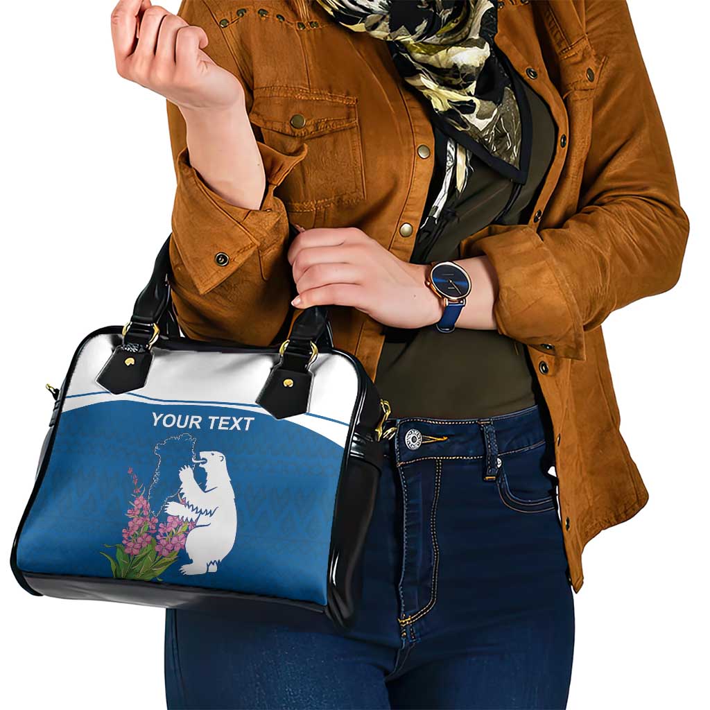 Personalized Greenland National Day Shoulder Handbag Polar Bear With Dwarf Fireweed LT18
