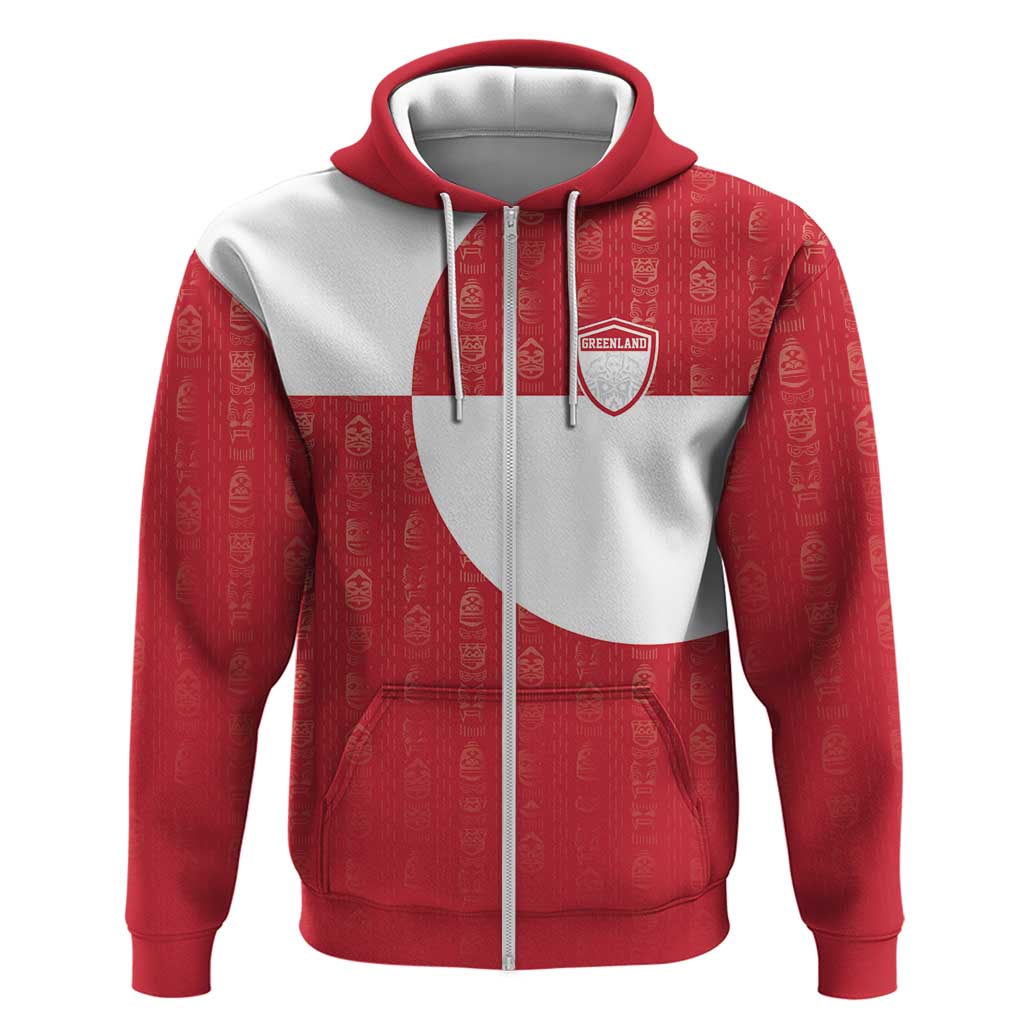 Custom Greenland Football Hoodie Polar-Bamserne Tupilaq Pattern LT18