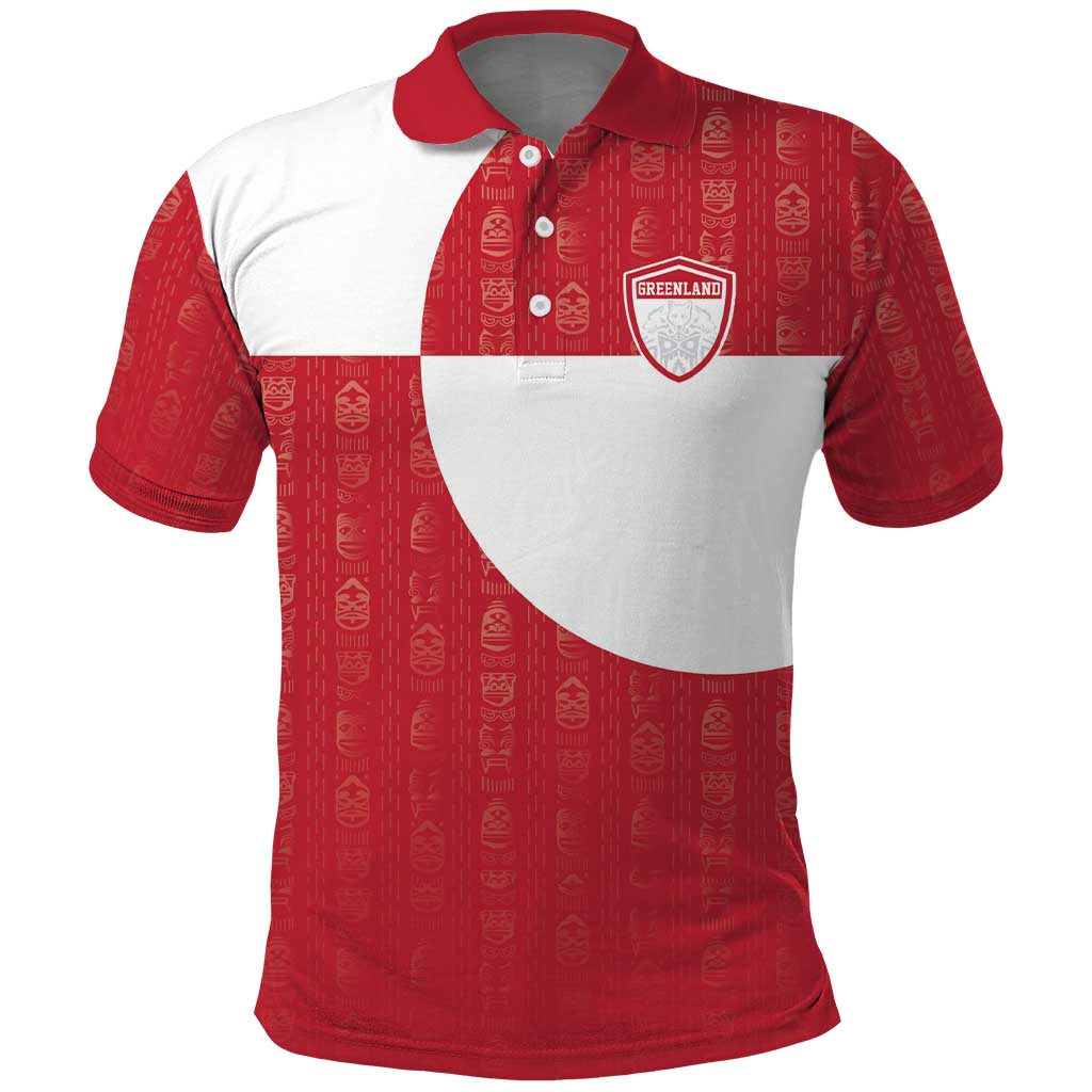 Custom Greenland Football Polo Shirt Polar-Bamserne Tupilaq Pattern LT18