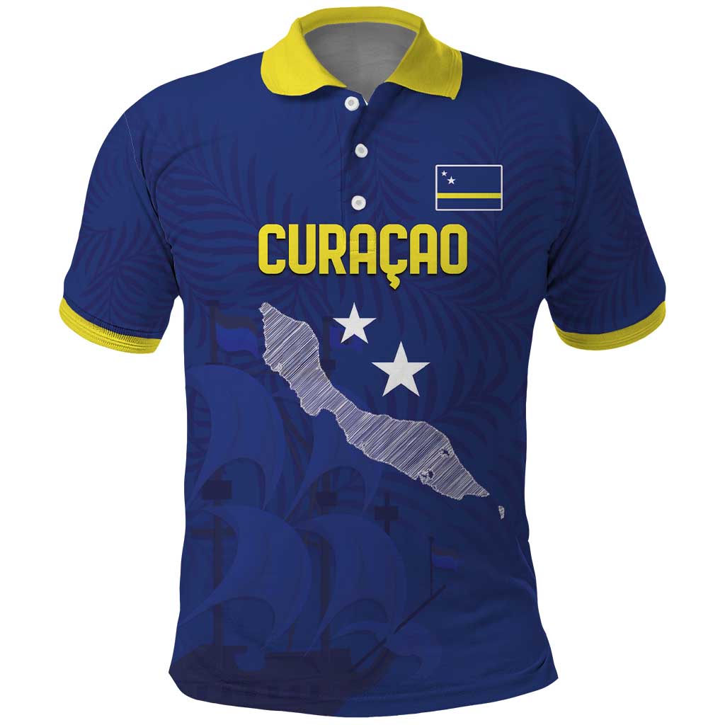 Custom Curacao Football Polo Shirt La Pantera Negra LT18
