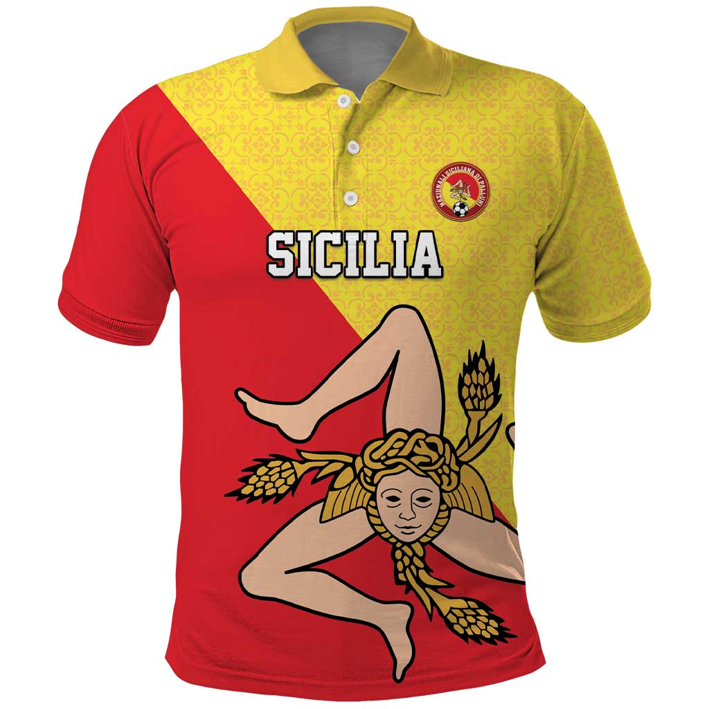 Custom Sicilia Football Polo Shirt Naziunali Siciliana LT18