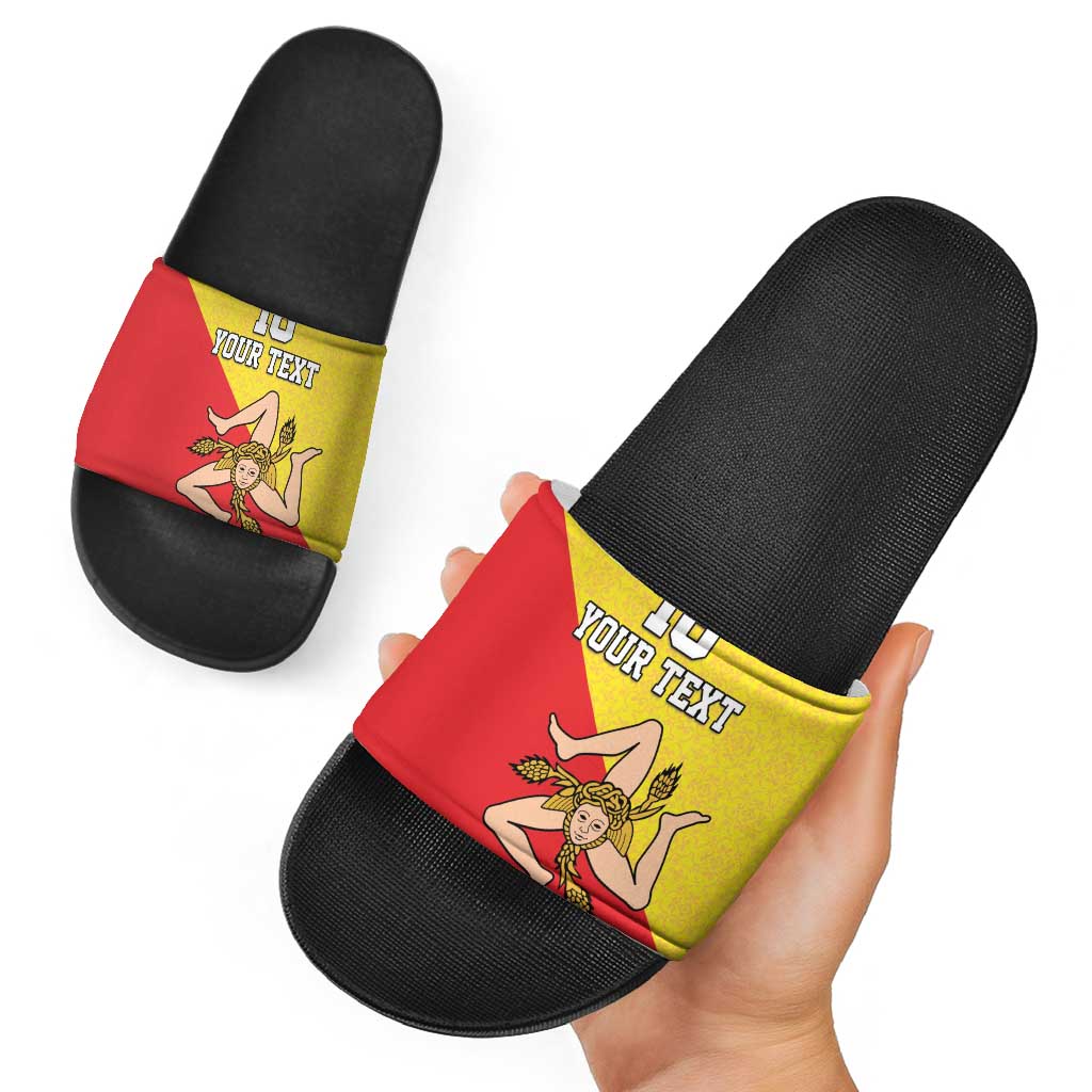 Custom Sicilia Football Slide Sandals Naziunali Siciliana LT18