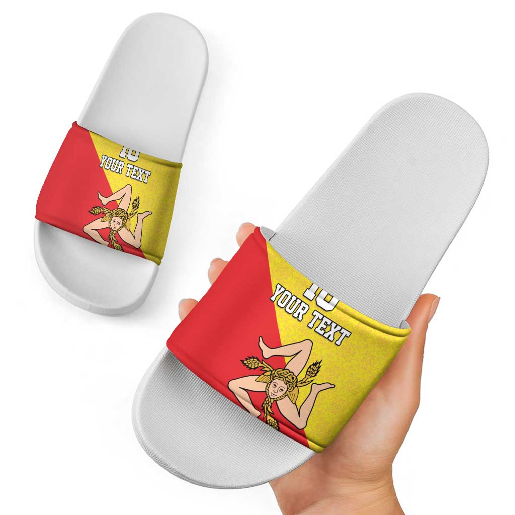 Custom Sicilia Football Slide Sandals Naziunali Siciliana LT18