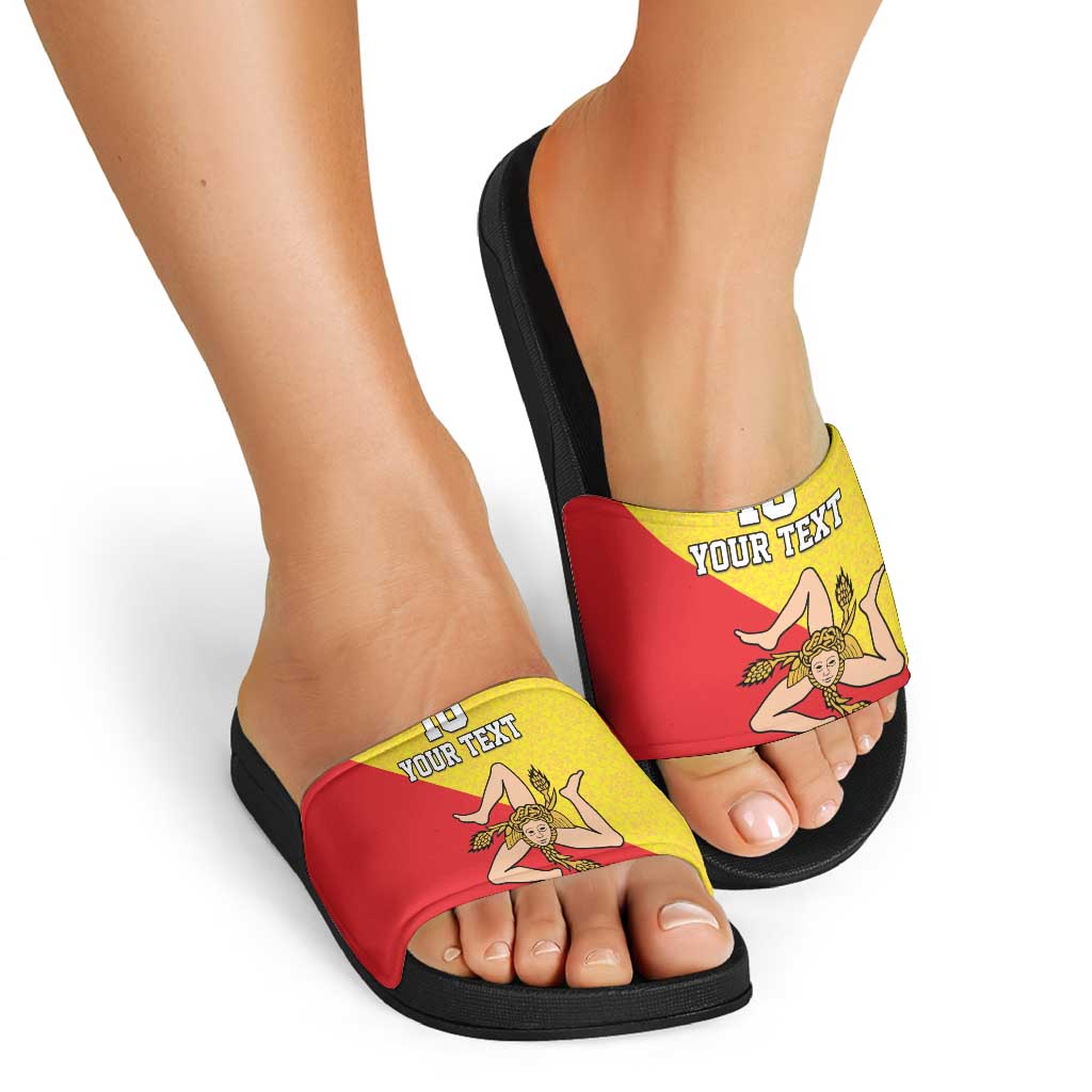 Custom Sicilia Football Slide Sandals Naziunali Siciliana LT18