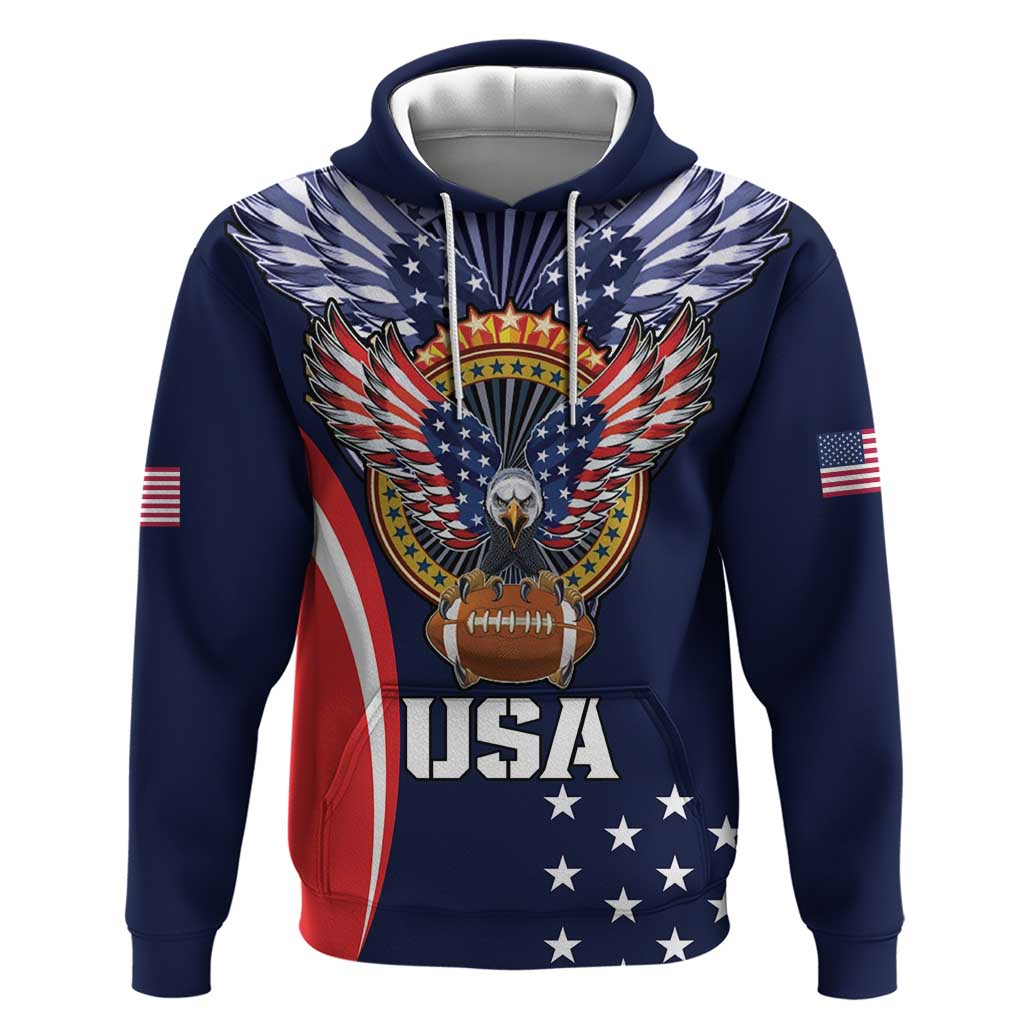 Custom USA Rugby Hoodie American Eagle With USA Flags LT18