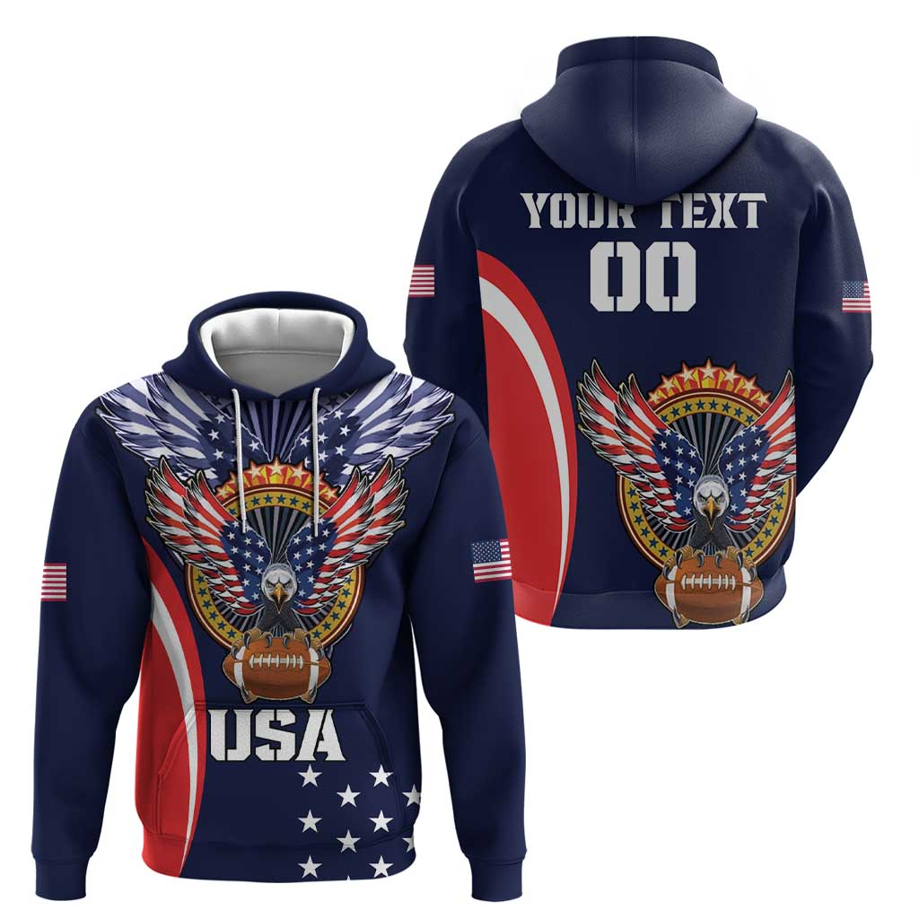 Custom USA Rugby Hoodie American Eagle With USA Flags LT18
