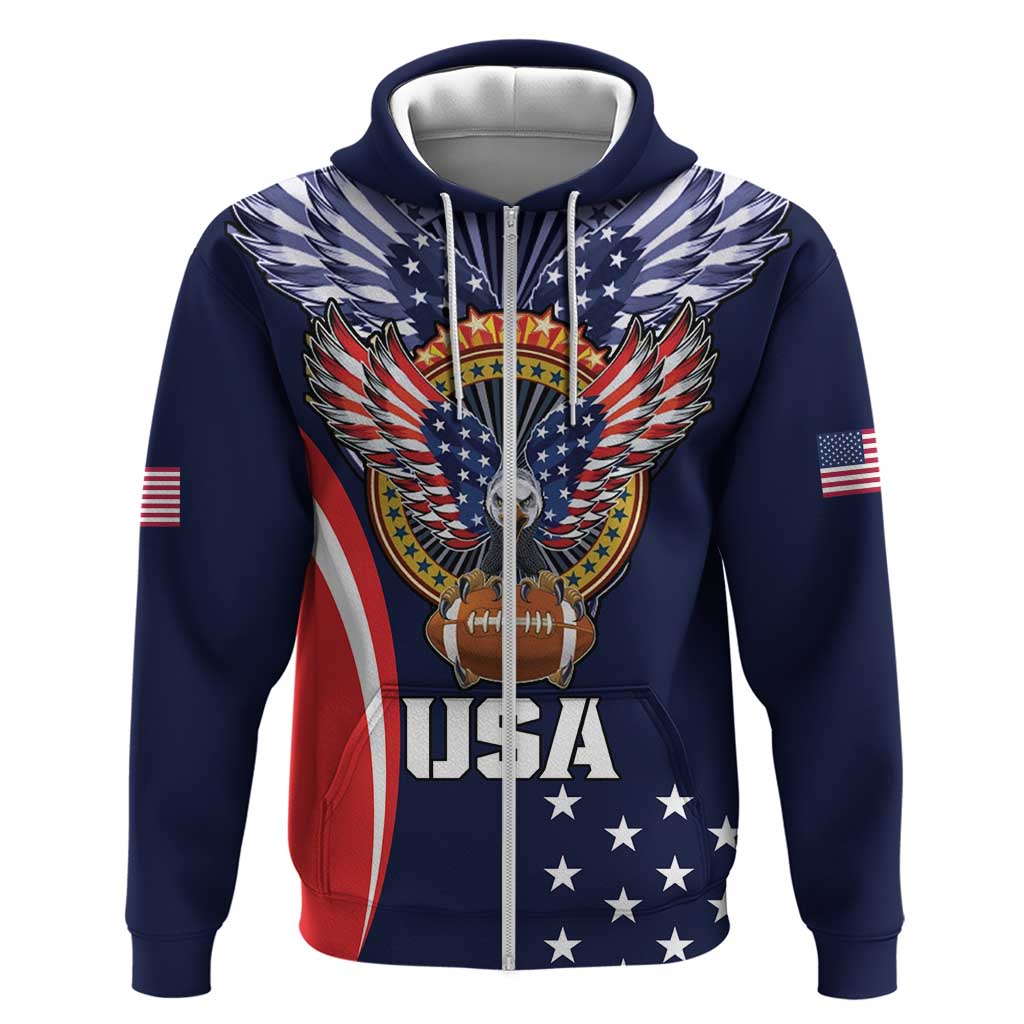Custom USA Rugby Hoodie American Eagle With USA Flags LT18