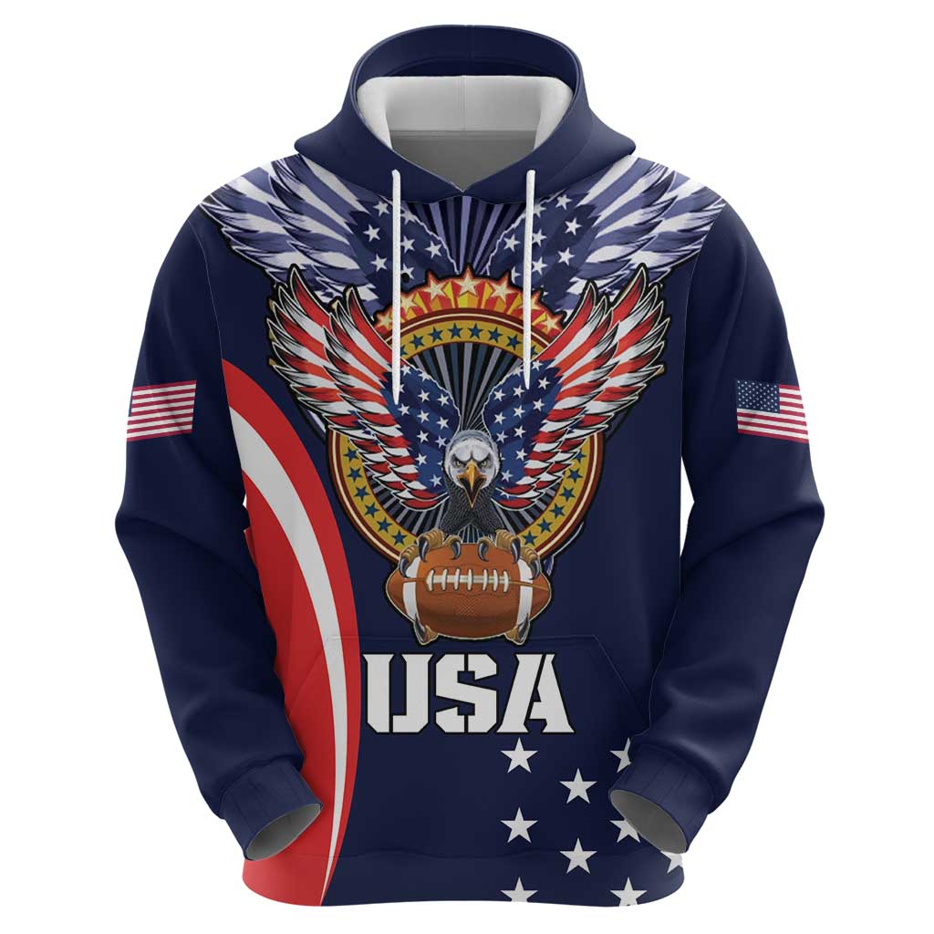 Custom USA Rugby Hoodie American Eagle With USA Flags LT18