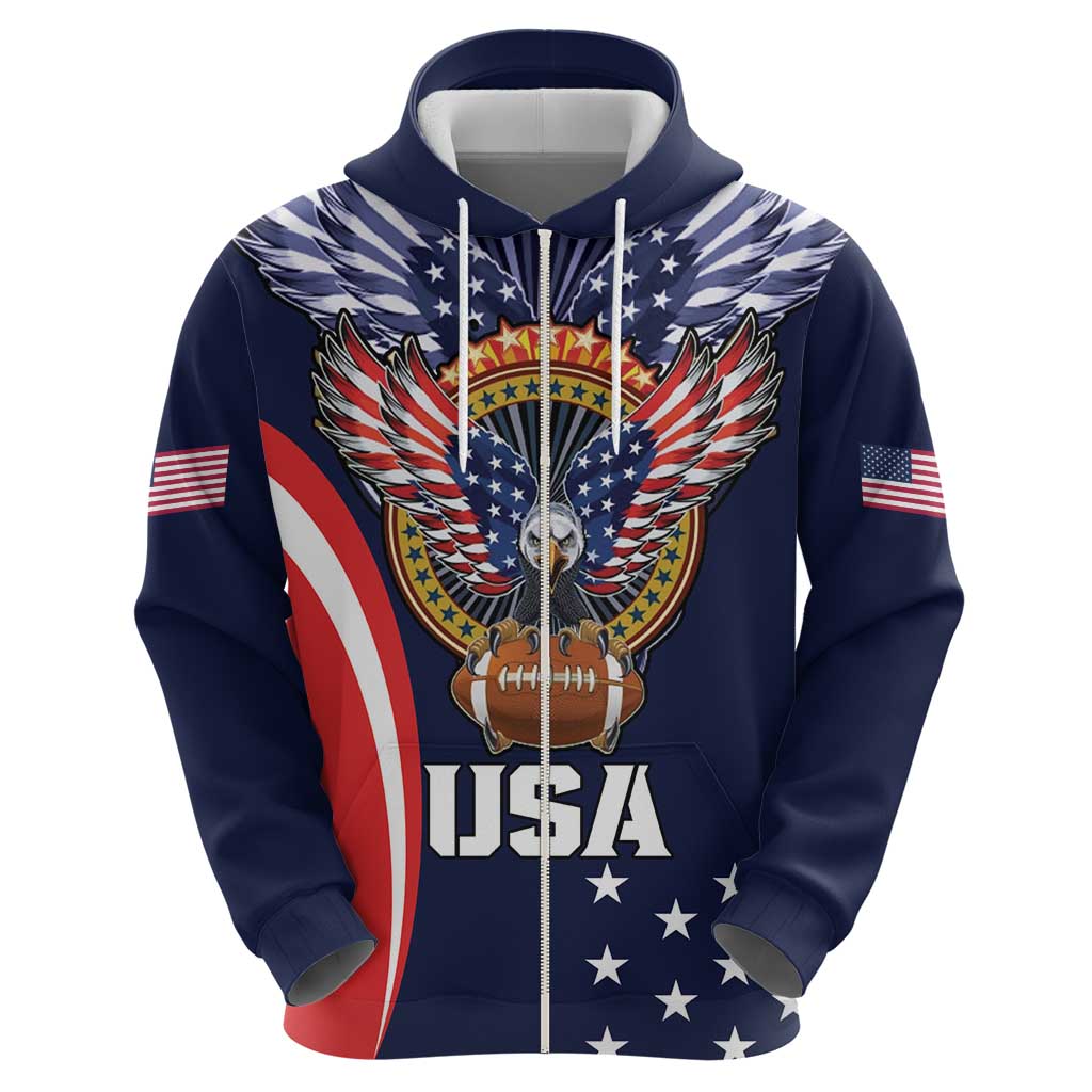 Custom USA Rugby Hoodie American Eagle With USA Flags LT18