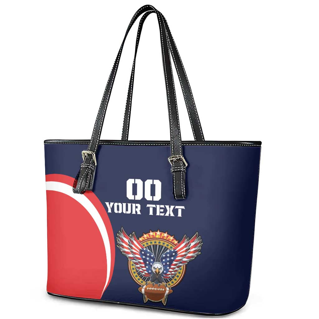 Custom USA Rugby Leather Tote Bag American Eagle With USA Flags LT18