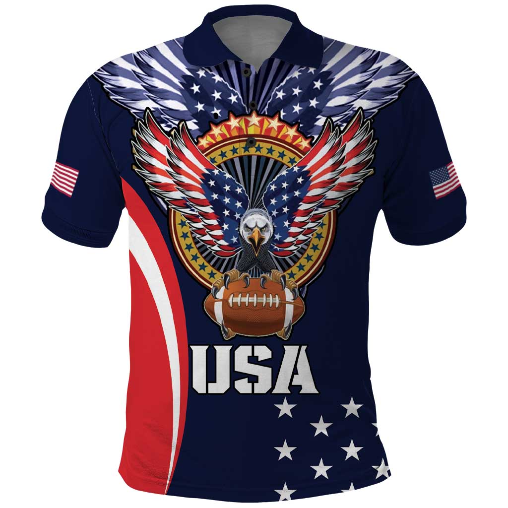 Custom USA Rugby Polo Shirt American Eagle With USA Flags LT18