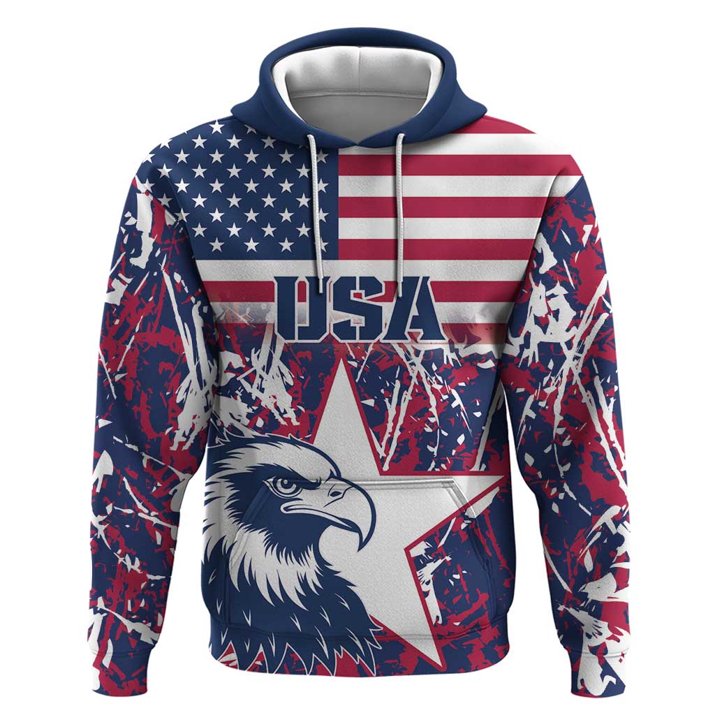 Custom USA Rugby Hoodie Pacific Go Eagles 2024 LT18