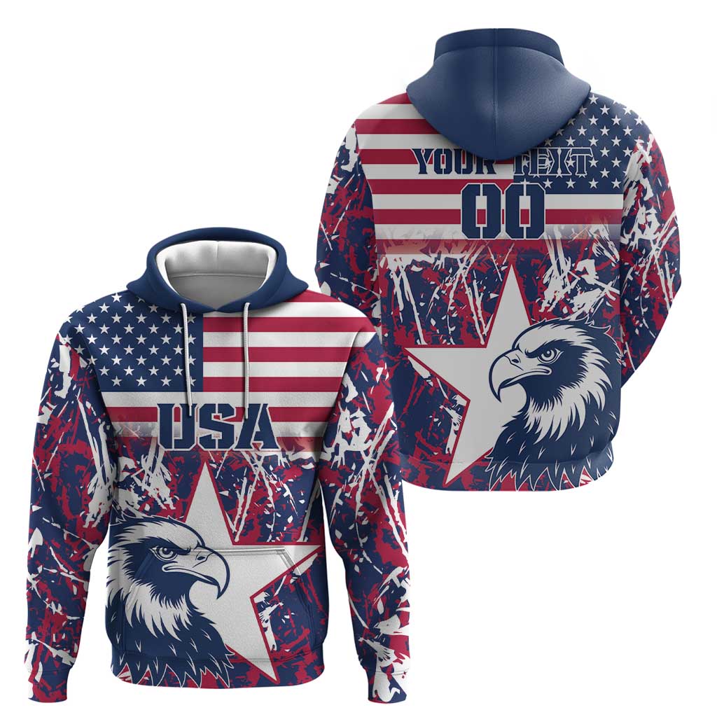 Custom USA Rugby Hoodie Pacific Go Eagles 2024 LT18