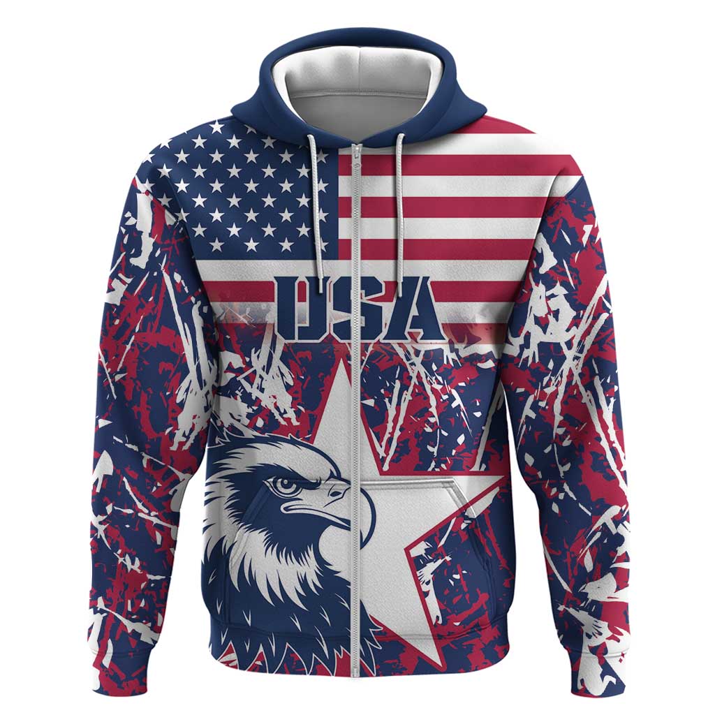 Custom USA Rugby Hoodie Pacific Go Eagles 2024 LT18