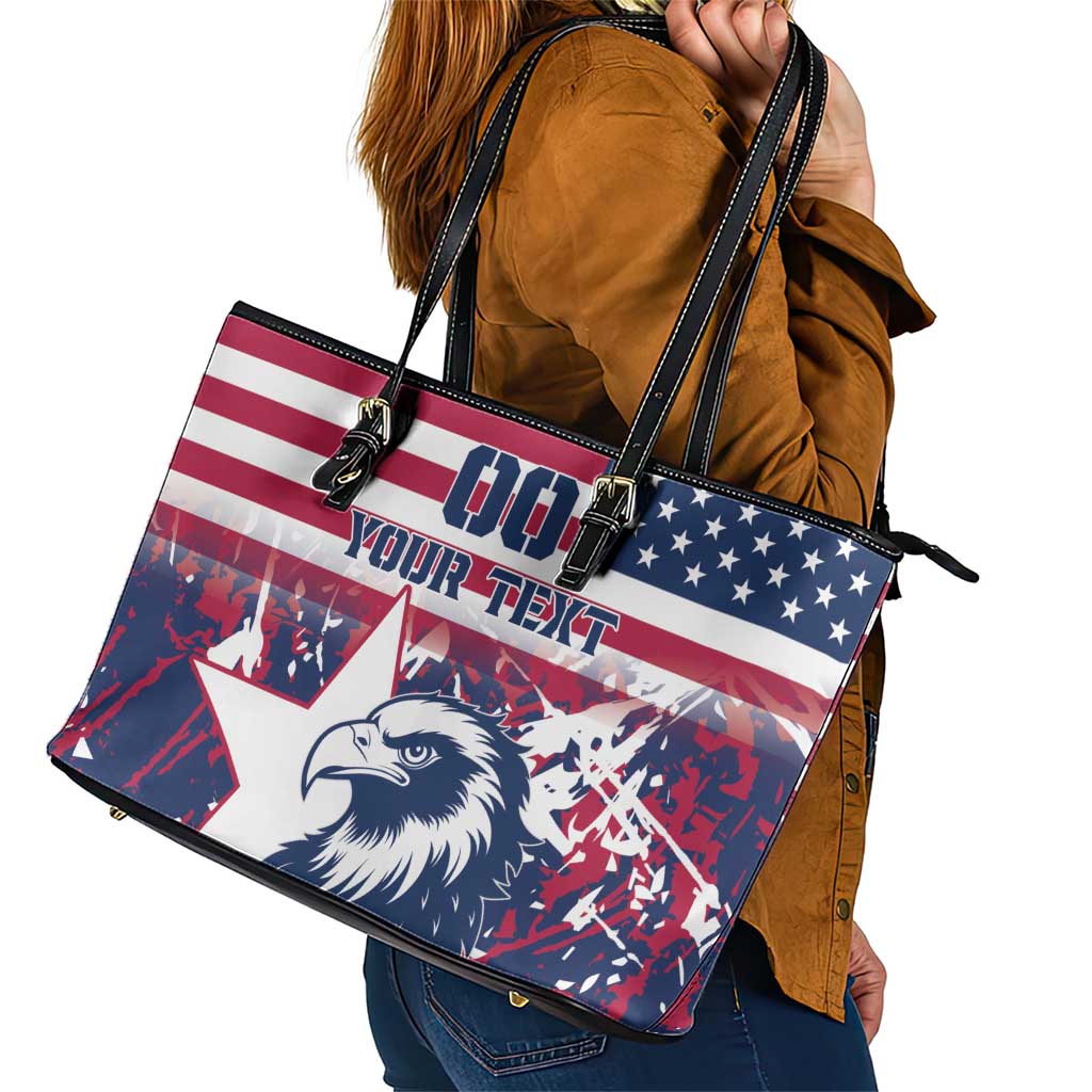 Custom USA Rugby Leather Tote Bag Pacific Go Eagles 2024 LT18
