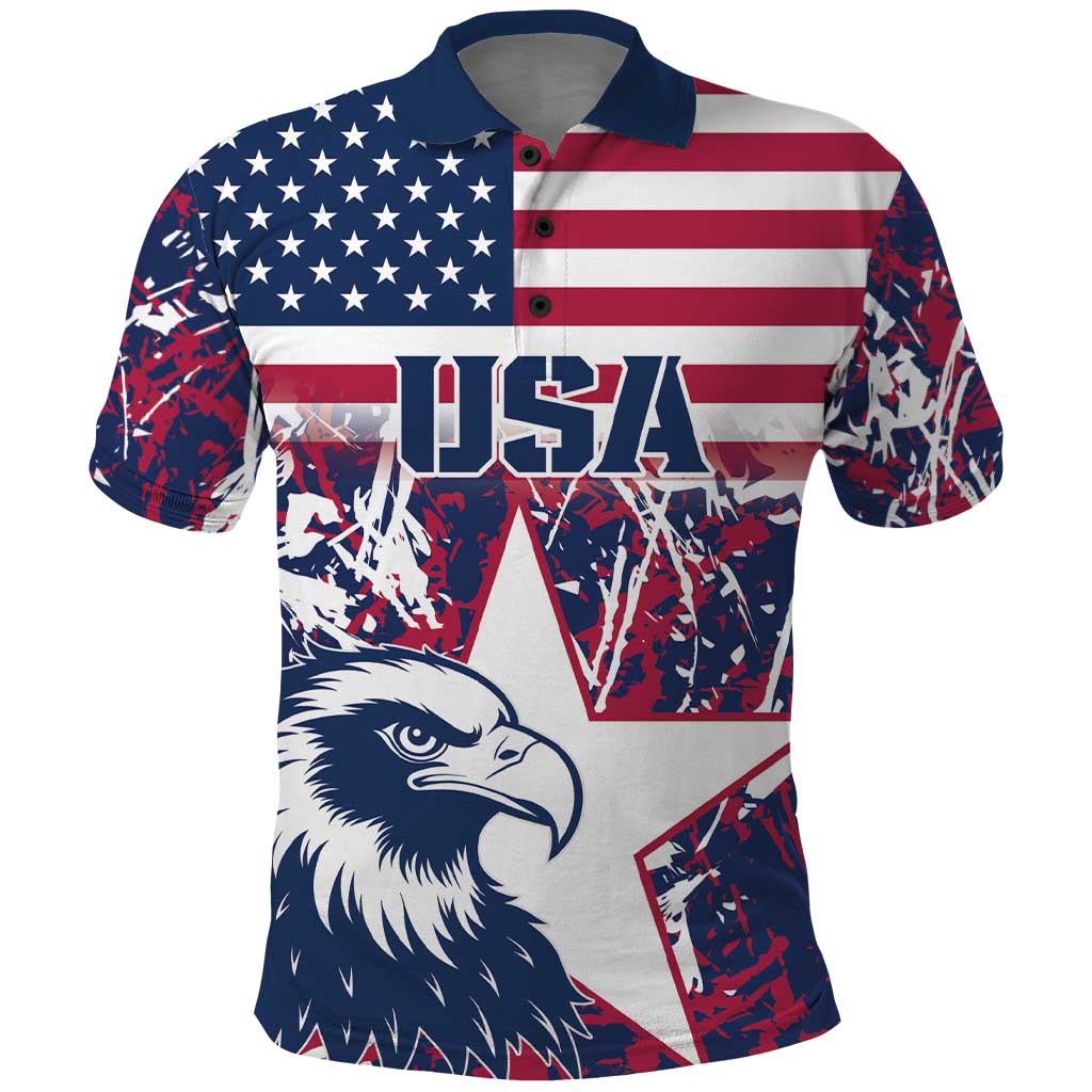 Custom USA Rugby Polo Shirt Pacific Go Eagles 2024 LT18