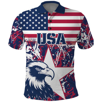 Custom USA Rugby Polo Shirt Pacific Go Eagles 2024 LT18