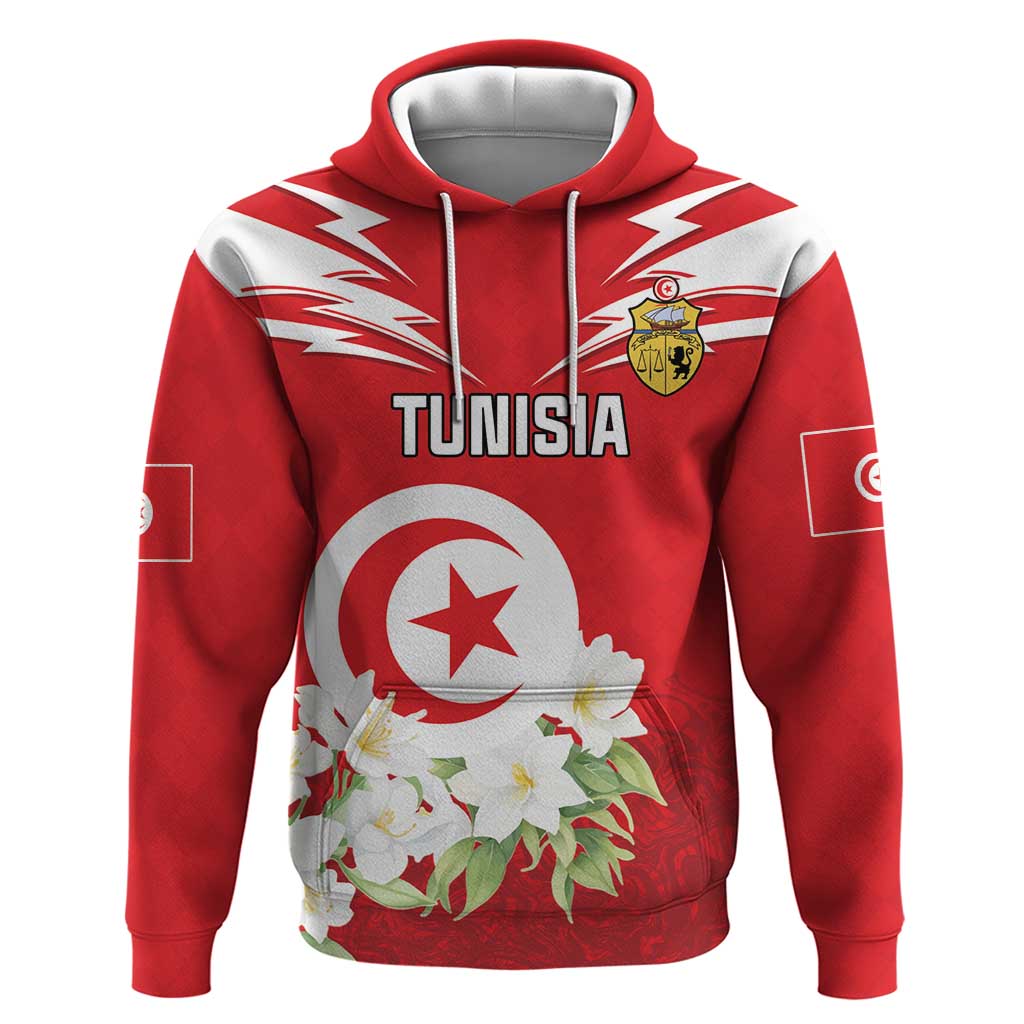Personalized Tunisia Hoodie Jasmine Flower and Emblem LT18