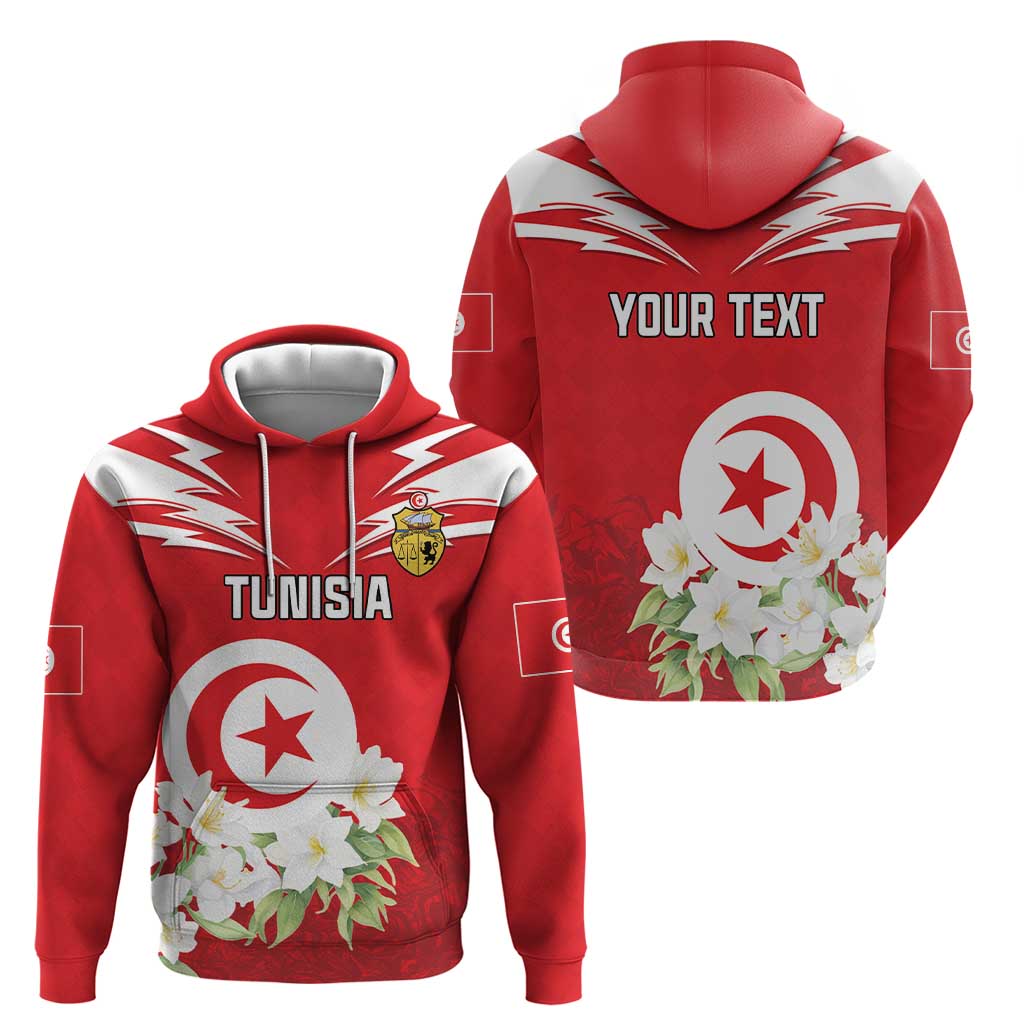 Personalized Tunisia Hoodie Jasmine Flower and Emblem LT18