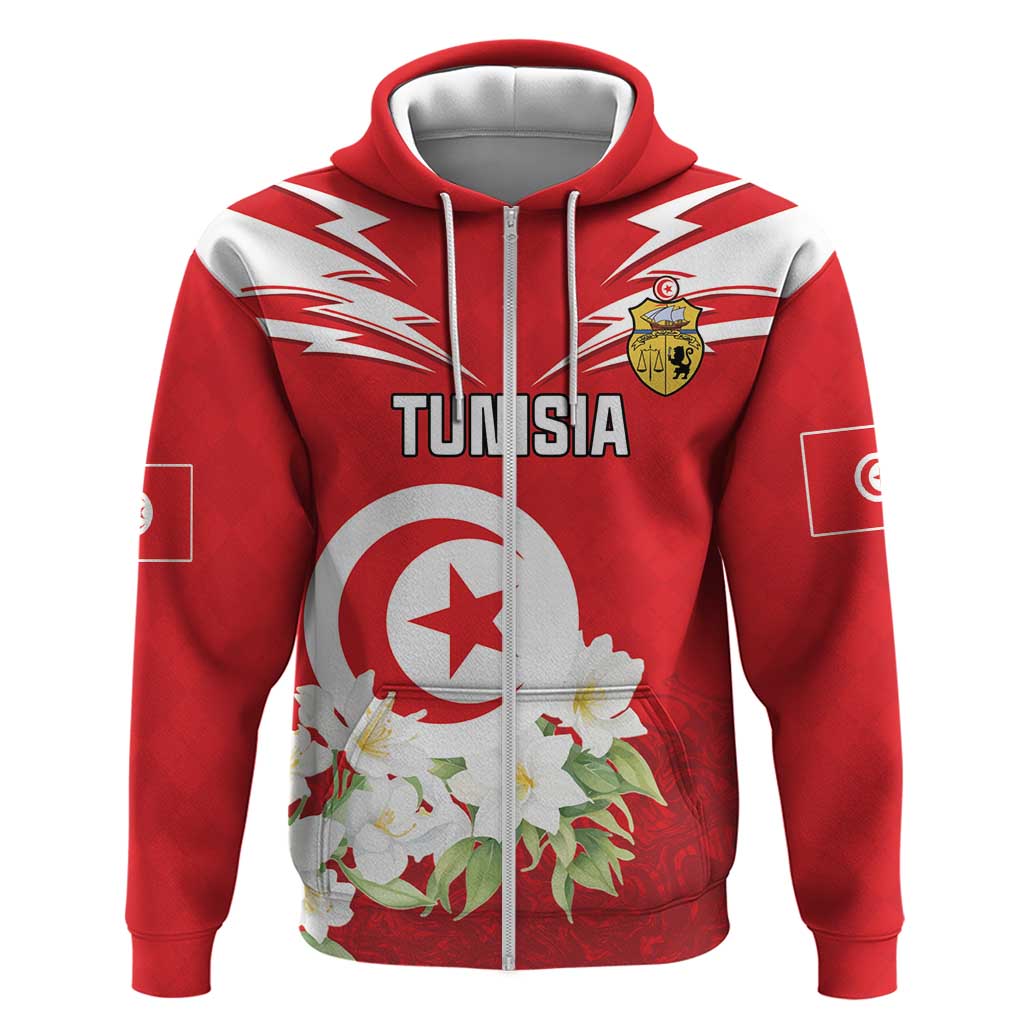 Personalized Tunisia Hoodie Jasmine Flower and Emblem LT18