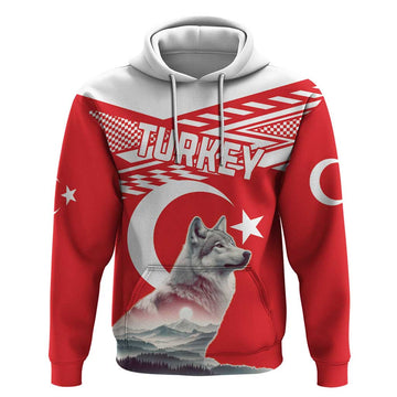 Personalized Gray Wolf Turkey Hoodie Turkish Mountain LT18