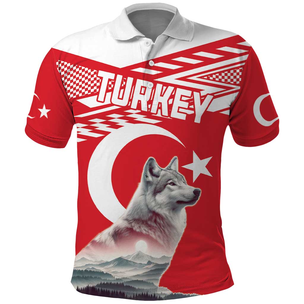 Personalized Gray Wolf Turkey Polo Shirt Turkish Mountain LT18
