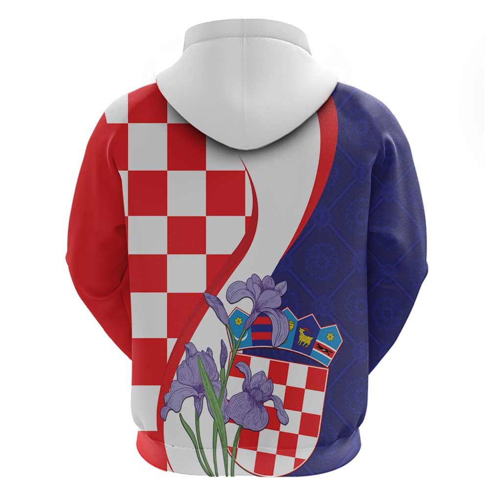 Croatia Hrvatska Checkerboard Hoodie Coat Of Arms With Iris Croatica LT18