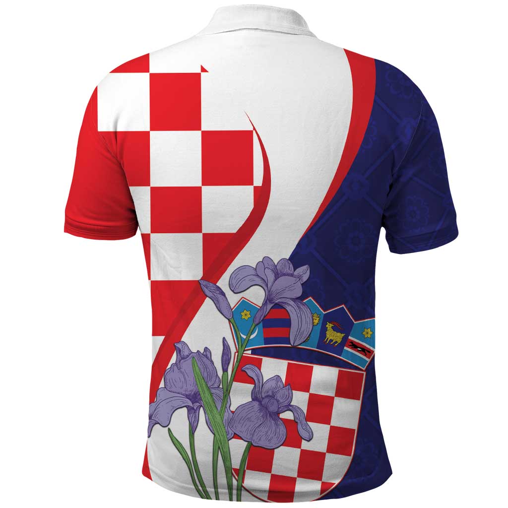 Croatia Hrvatska Checkerboard Polo Shirt Coat Of Arms With Iris Croatica LT18