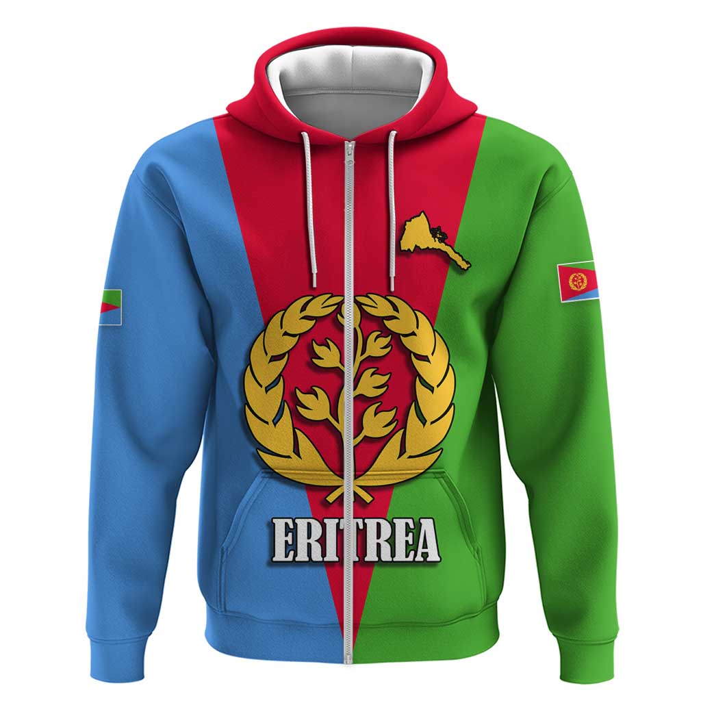 Personalized Eritrea Emblem Hoodie With Flag Color LT18