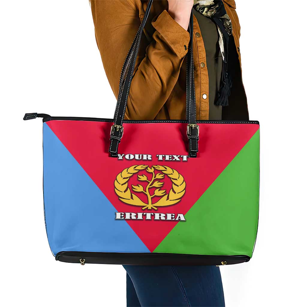 Personalized Eritrea Emblem Leather Tote Bag With Flag Color LT18